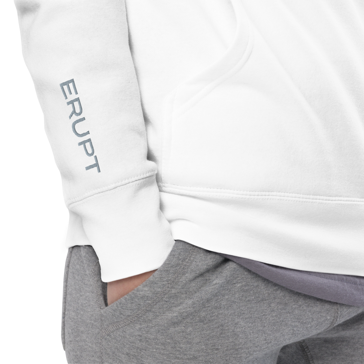 ERUPT Logo Outline Hoodie White